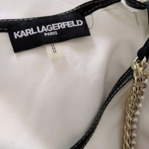 NWT Karl Lagerfeld Paris Chain Detail Blouse Size M - Picture 7 of 7